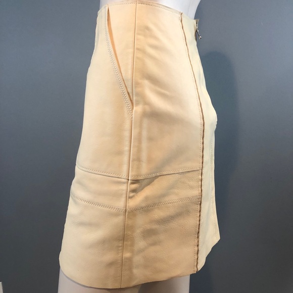 NWOT 3.1 Phillip Lim Cream Leather Skirt Size 0 - Picture 9 of 16